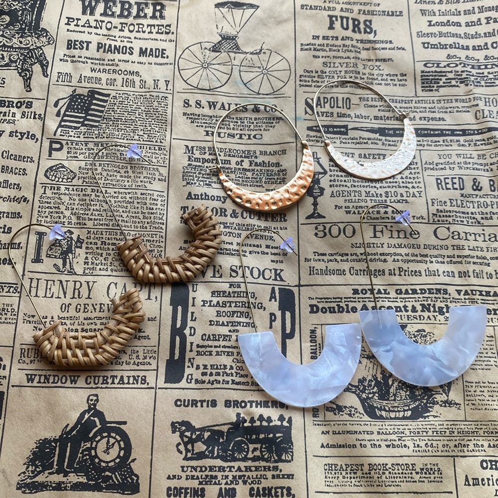 3 pair of earrings